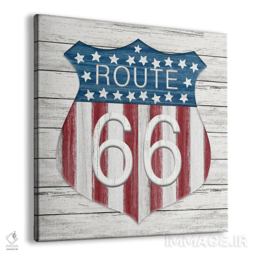 تابلو جاده ۶۶ (آمریکا) اثر ناتالی کارپنتری - نمای پرسپکتیو محصول