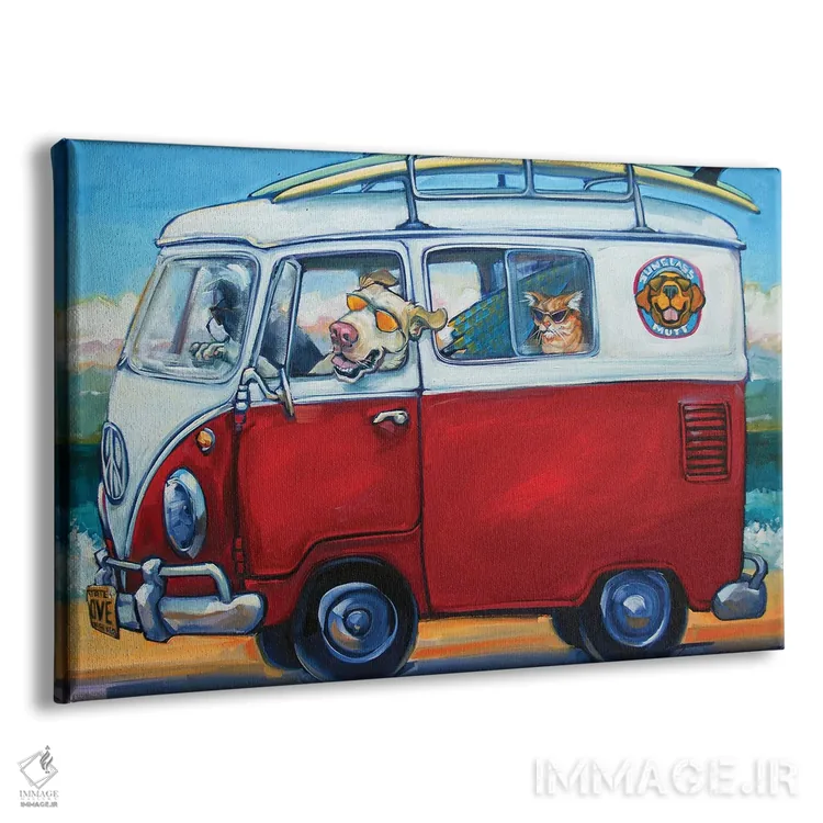 تابلو سگ دورگه با عینک آفتابی اثر سیآر تاونسند - نمای پرسپکتیو محصول