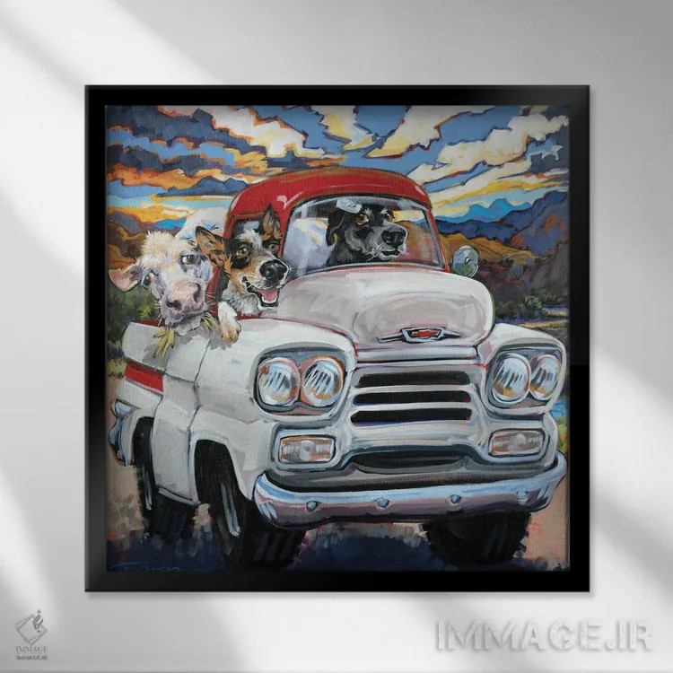 تابلو گلهرانی دام اثر سیآر تاونسند - نمای قابدار مشکی