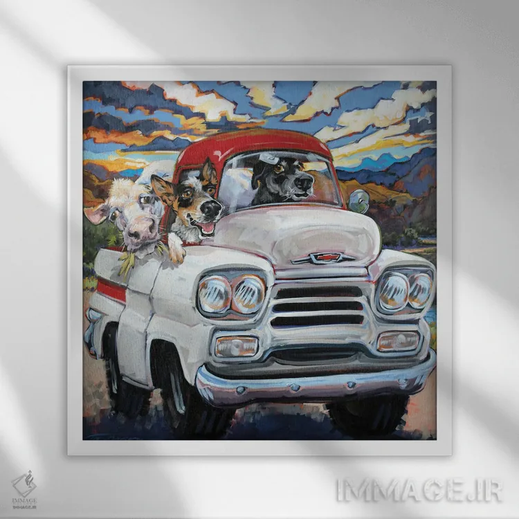 تابلو گلهرانی دام اثر سیآر تاونسند - نمای قابدار سفید