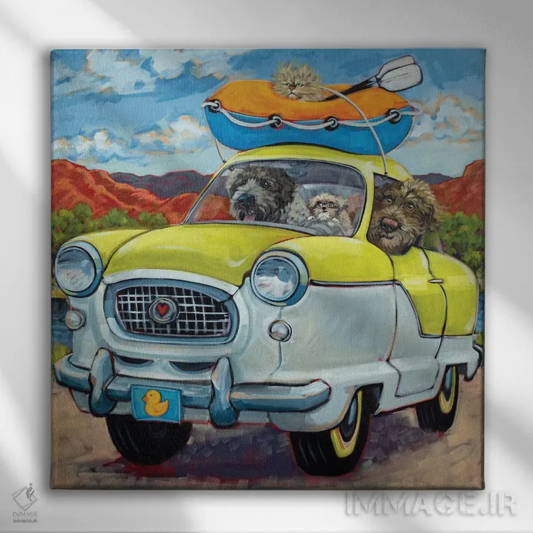 تابلو گربهها دور شدند اثر سیآر تاونسند - نمای روبهرو روی دیوار