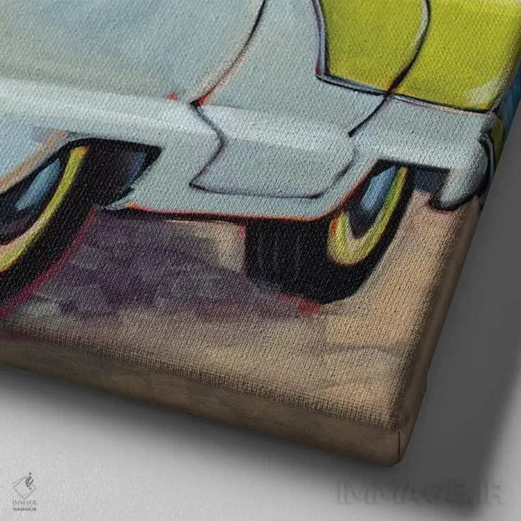 تابلو گربهها دور شدند اثر سیآر تاونسند - نمای نزدیک بافت بوم