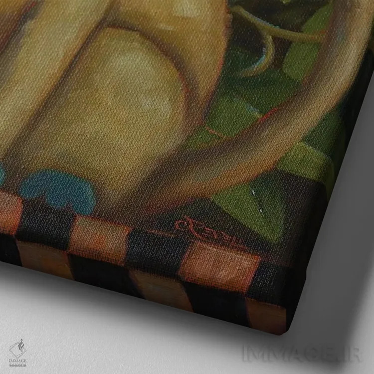 تابلو فریدا عاشق دیهگو است اثر سیندی روِل - نمای نزدیک بافت بوم