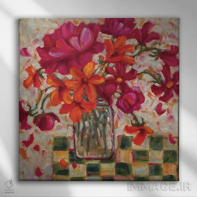 تابلو شادی در یک شیشه ماسون اثر سیندی روِل - نمای روبهرو روی دیوار