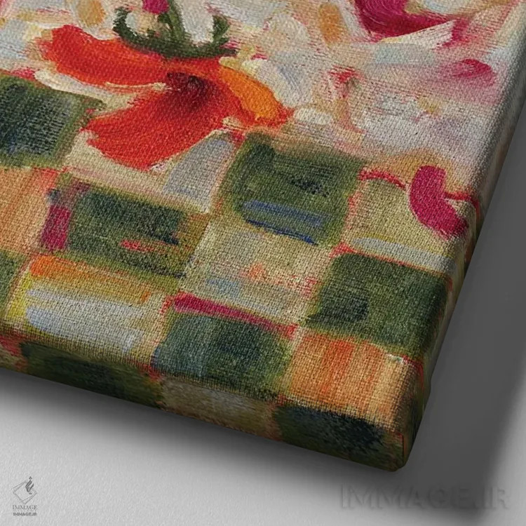 تابلو شادی در یک شیشه ماسون اثر سیندی روِل - نمای نزدیک بافت بوم