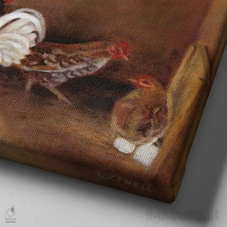 تابلو حرم در کاه (طنز یا استعاره) اثر سیندی روِل - نمای نزدیک بافت بوم