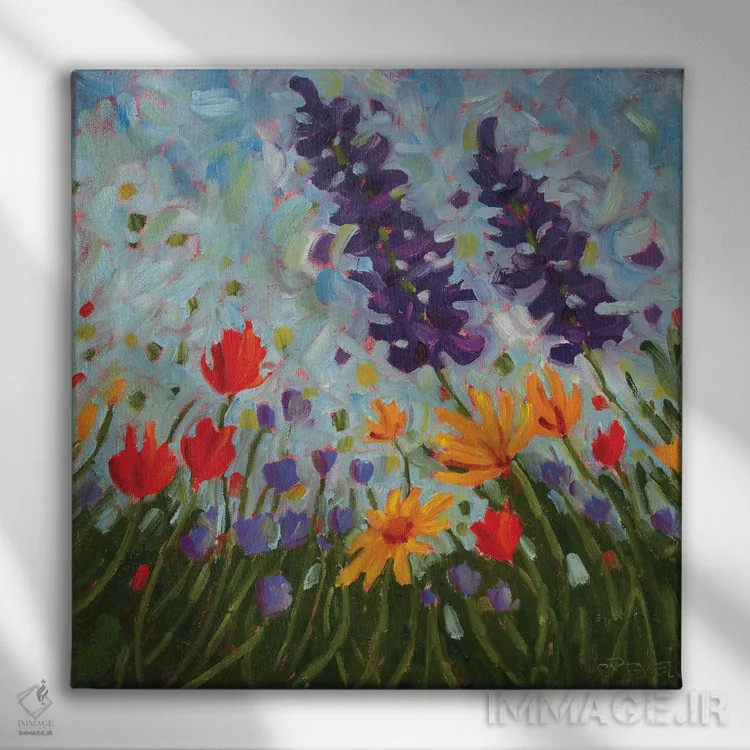 تابلو بزرگراه ۹۳ با رنگها میخواند اثر سیندی روِل - نمای روبهرو روی دیوار
