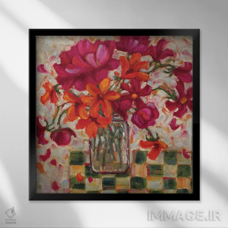 تابلو شادی در یک شیشه ماسون اثر سیندی روِل - نمای قابدار مشکی