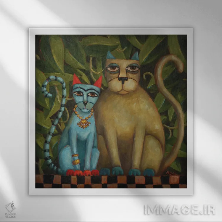 تابلو فریدا عاشق دیهگو است اثر سیندی روِل - نمای قابدار سفید