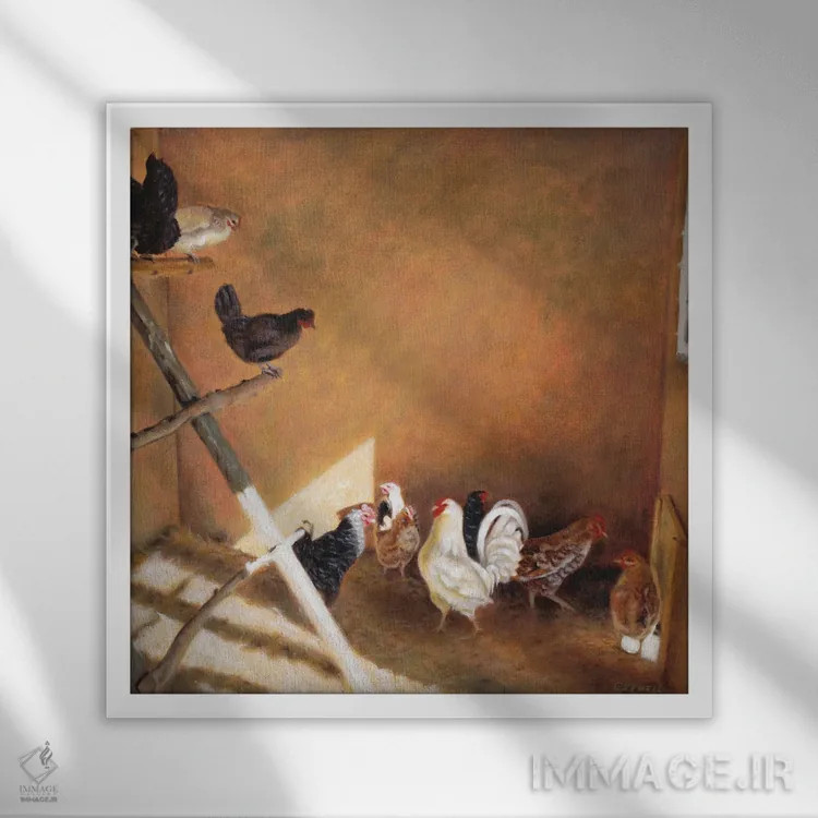 تابلو حرم در کاه (طنز یا استعاره) اثر سیندی روِل - نمای قابدار سفید