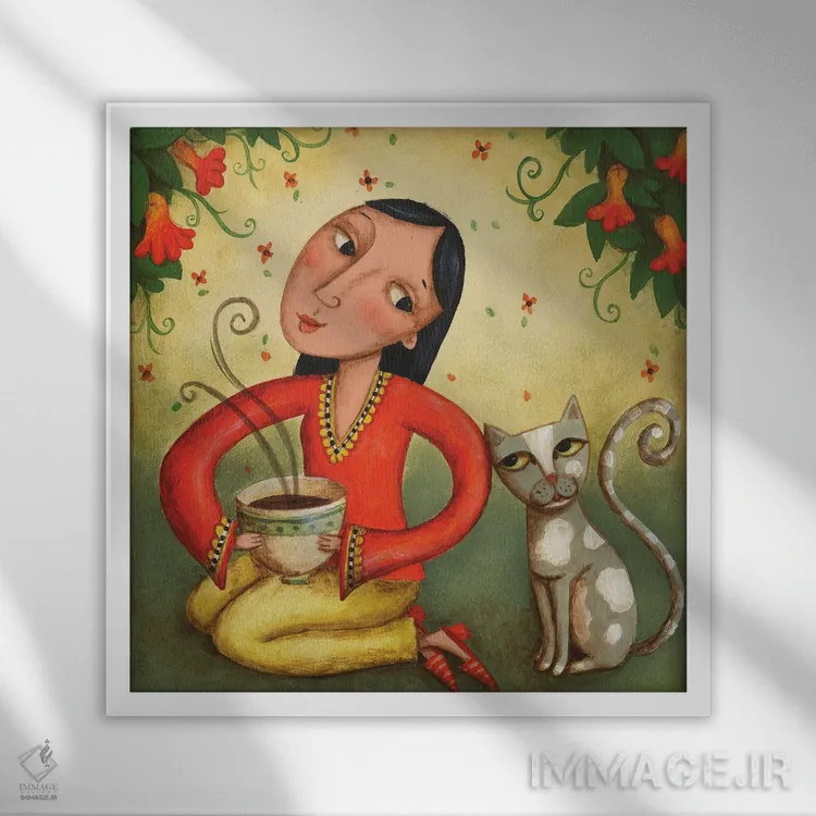 تابلو مدیتیشنهای پیچ امینالدوله اثر سیندی روِل - نمای قابدار سفید