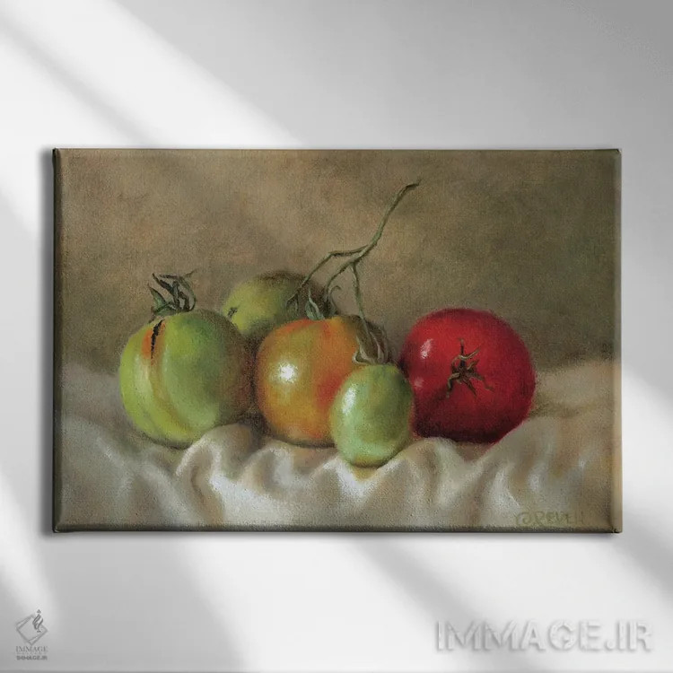 تابلو رسیدن گوجهفرنگیها ۳ اثر سیندی روِل - نمای روبهرو روی دیوار