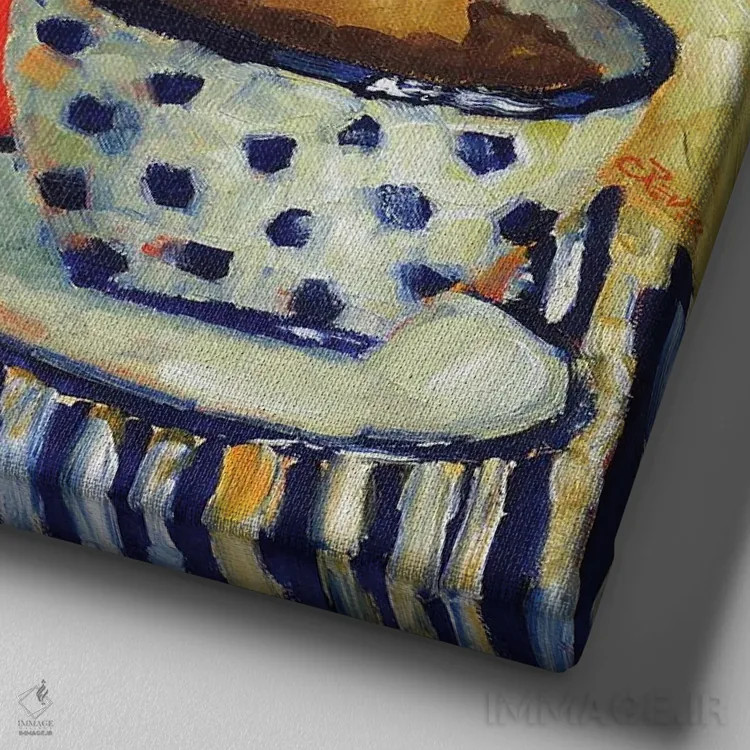 تابلو من هم همین فکر را میکنم اثر سیندی روِل - نمای نزدیک بافت بوم