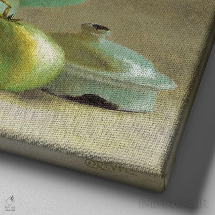 تابلو رسیدن گوجهفرنگیها ۴ اثر سیندی روِل - نمای نزدیک بافت بوم