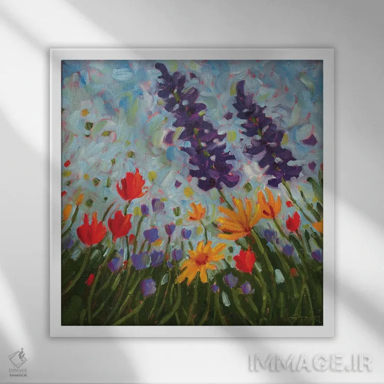 تابلو بزرگراه ۹۳ با رنگها میخواند اثر سیندی روِل - نمای قابدار سفید