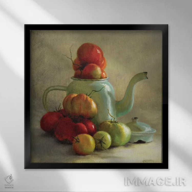 تابلو رسیدن گوجهفرنگیها ۴ اثر سیندی روِل - نمای قابدار مشکی