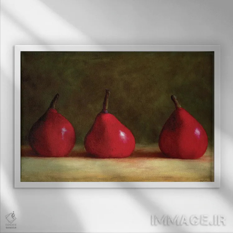 تابلو قرمز مجلل اثر سیندی روِل - نمای قابدار سفید