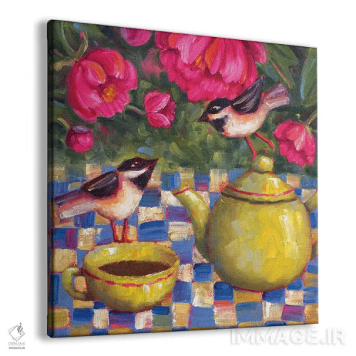 تابلو چای زیر گلهای صدتومانی اثر سیندی روِل - نمای پرسپکتیو محصول