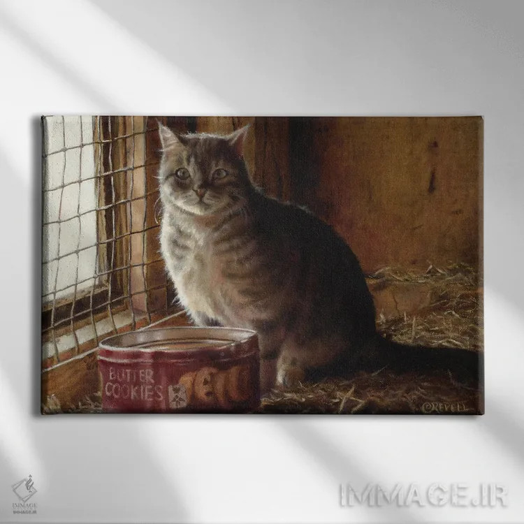 تابلو گربه انباری اثر سیندی روِل - نمای روبهرو روی دیوار