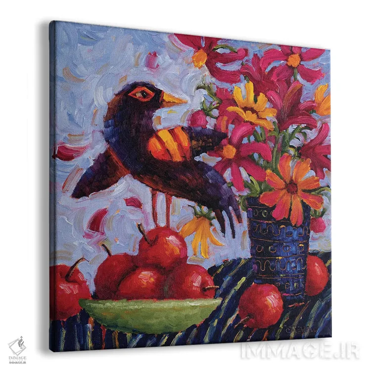 تابلو سرودهای مرغ سیاه به کیهان اثر سیندی روِل - نمای پرسپکتیو محصول