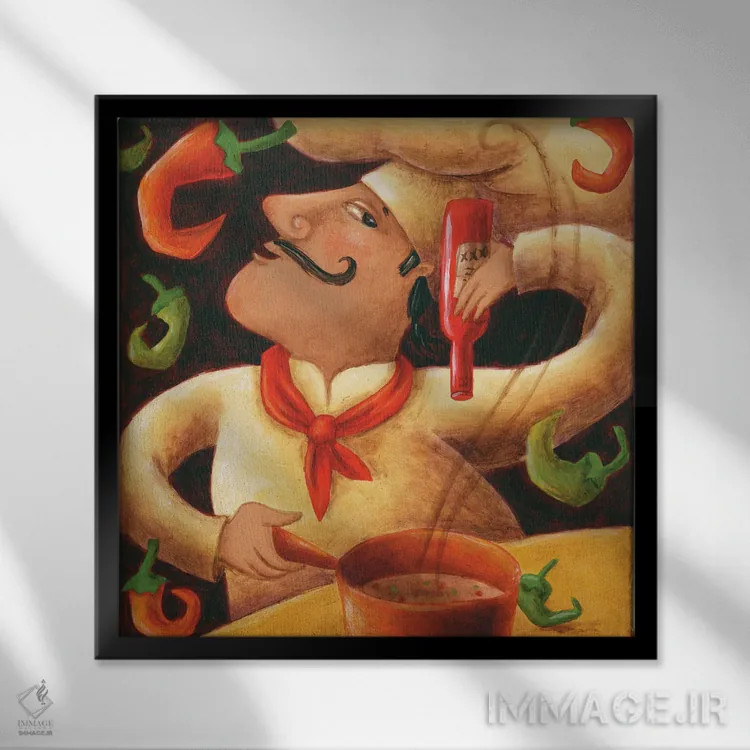 تابلو کمی ادویه اضافه کن اثر سیندی روِل - نمای قابدار مشکی