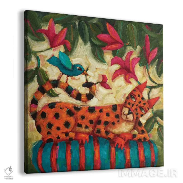 تابلو برخوردها در رنگ صورتی اثر سیندی روِل - نمای پرسپکتیو محصول