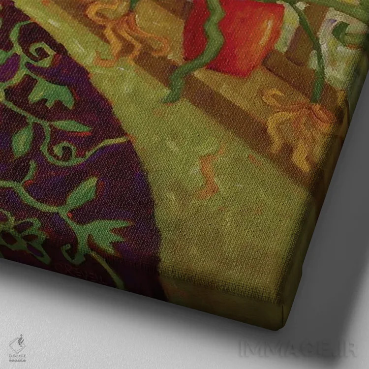 تابلو رسیدن آواز اثر سیندی روِل - نمای نزدیک بافت بوم