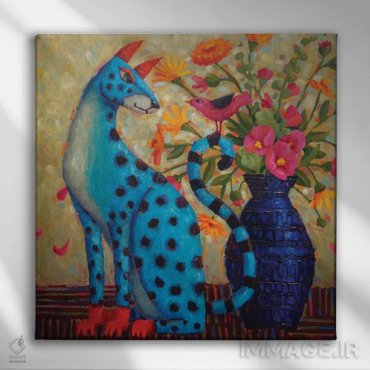 تابلو خرد به رنگ صورتی سخن میگوید اثر سیندی روِل - نمای روبهرو روی دیوار