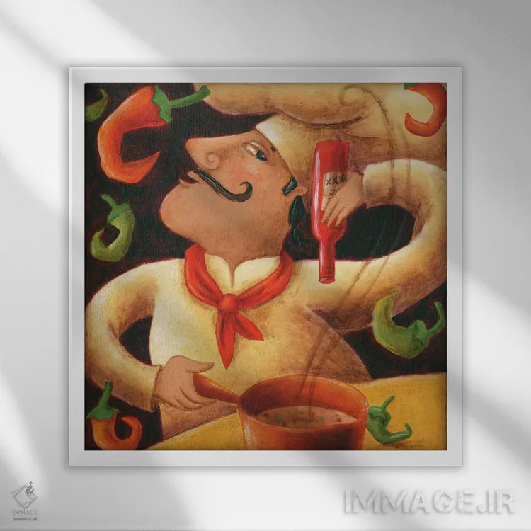 تابلو کمی ادویه اضافه کن اثر سیندی روِل - نمای قابدار سفید