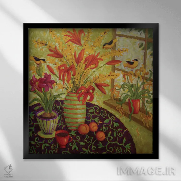 تابلو رسیدن آواز اثر سیندی روِل - نمای قابدار مشکی