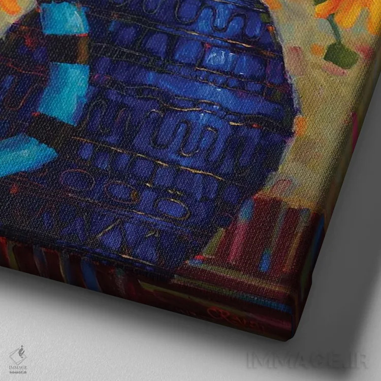 تابلو خرد به رنگ صورتی سخن میگوید اثر سیندی روِل - نمای نزدیک بافت بوم