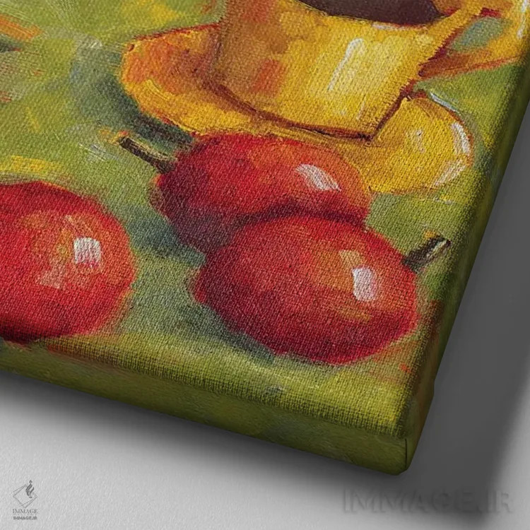 تابلو خورشیدهای دشتی اثر سیندی روِل - نمای نزدیک بافت بوم