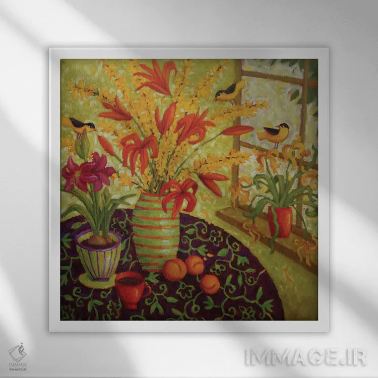 تابلو رسیدن آواز اثر سیندی روِل - نمای قابدار سفید