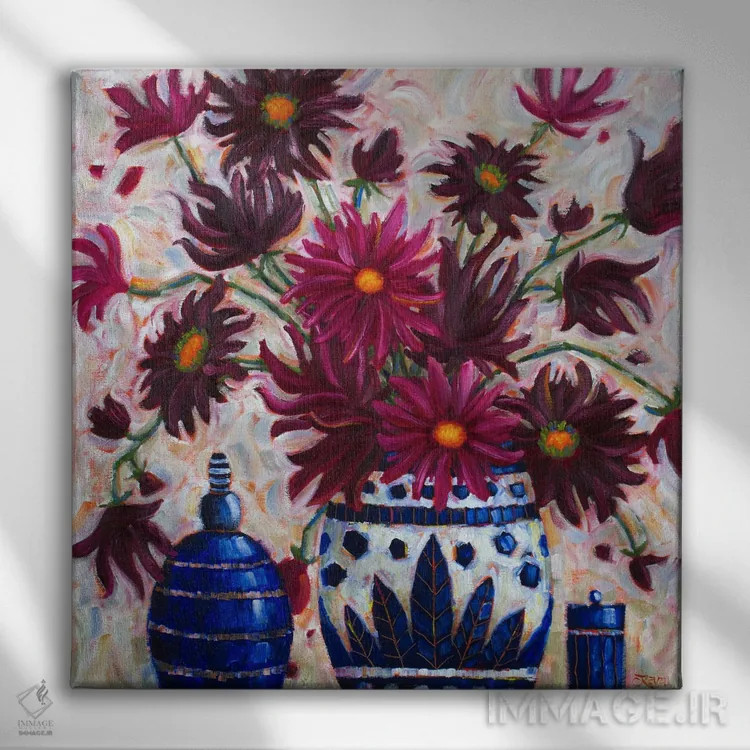 تابلو سرودهای گل کوکب اثر سیندی روِل - نمای روبهرو روی دیوار