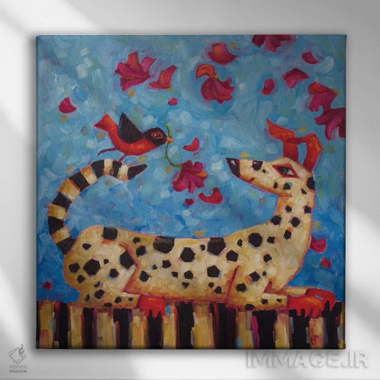 تابلو گشت و گذار در آبی اثر سیندی روِل - نمای روبهرو روی دیوار