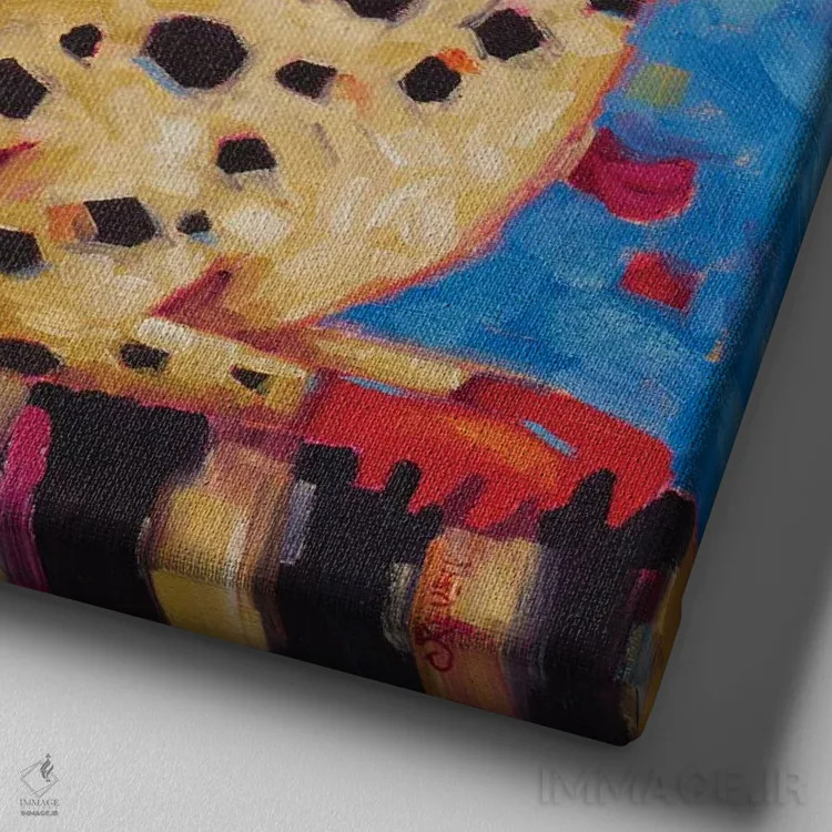 تابلو گشت و گذار در آبی اثر سیندی روِل - نمای نزدیک بافت بوم