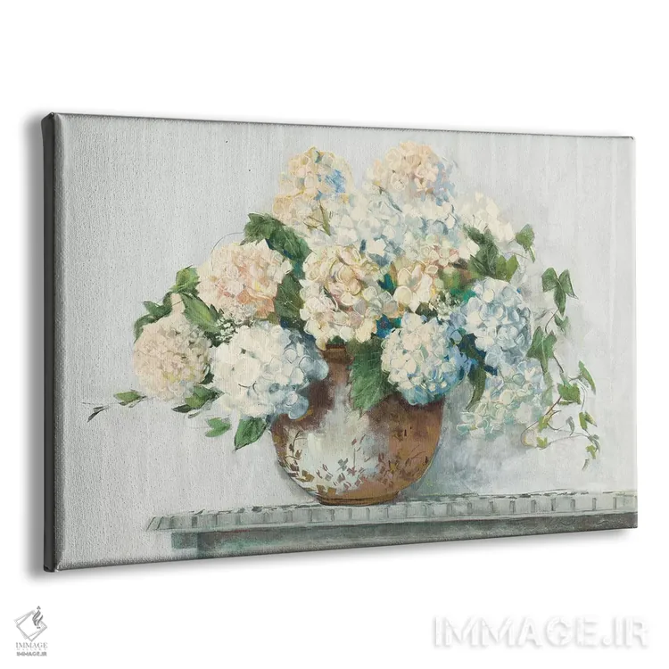 تابلو کلبهٔ هورتانسیا سفید اثر کارول روان - نمای پرسپکتیو محصول