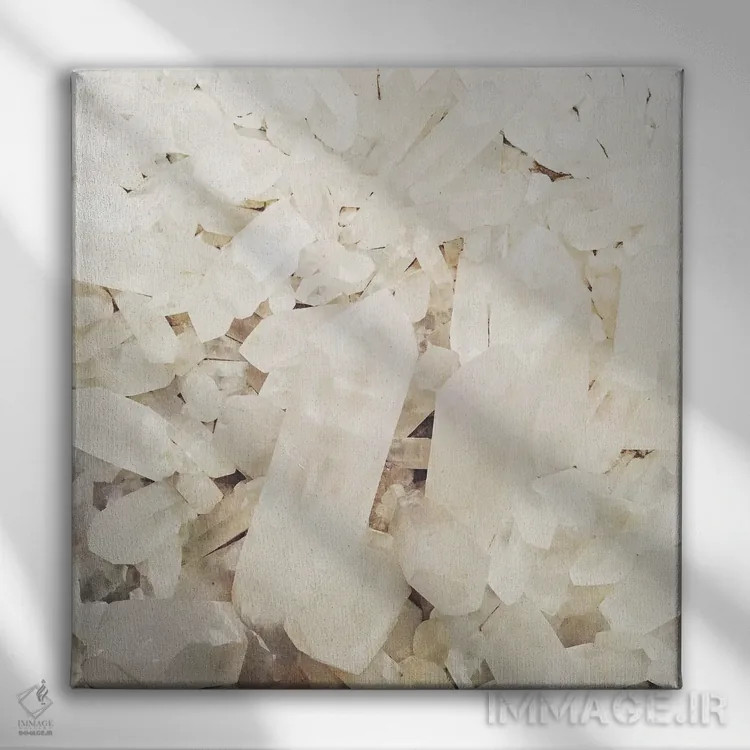 تابلو بلورهای کوارتز اثر کاسیا بک - نمای روبهرو روی دیوار