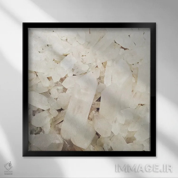 تابلو بلورهای کوارتز اثر کاسیا بک - نمای قابدار مشکی