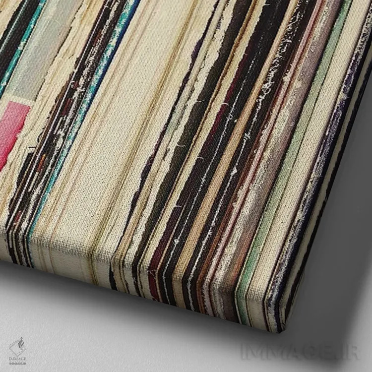 تابلو مجموعه صفحههای موسیقی اثر کاسیا بک - نمای نزدیک بافت بوم