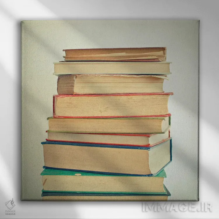 تابلو تل کتاب اثر کاسیا بک - نمای روبهرو روی دیوار