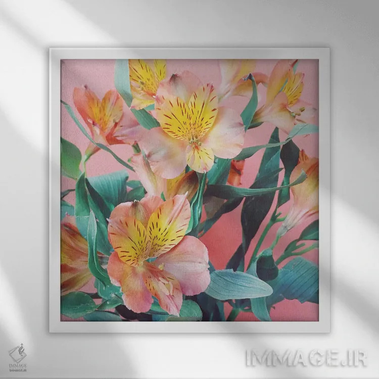 تابلو دستهگل بهاری اثر کاسیا بک - نمای قابدار سفید