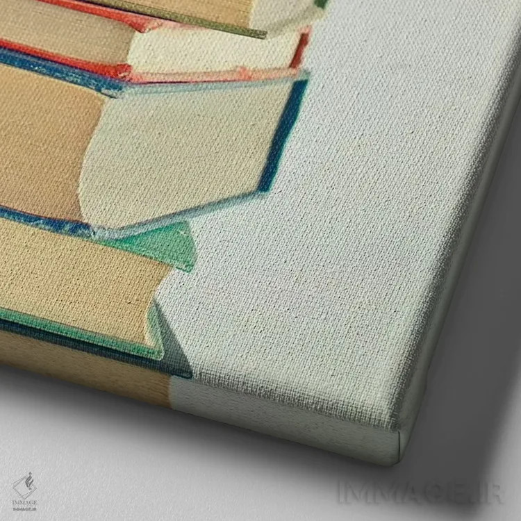 تابلو تل کتاب اثر کاسیا بک - نمای نزدیک بافت بوم