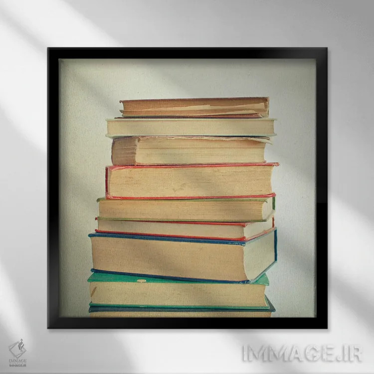 تابلو تل کتاب اثر کاسیا بک - نمای قابدار مشکی