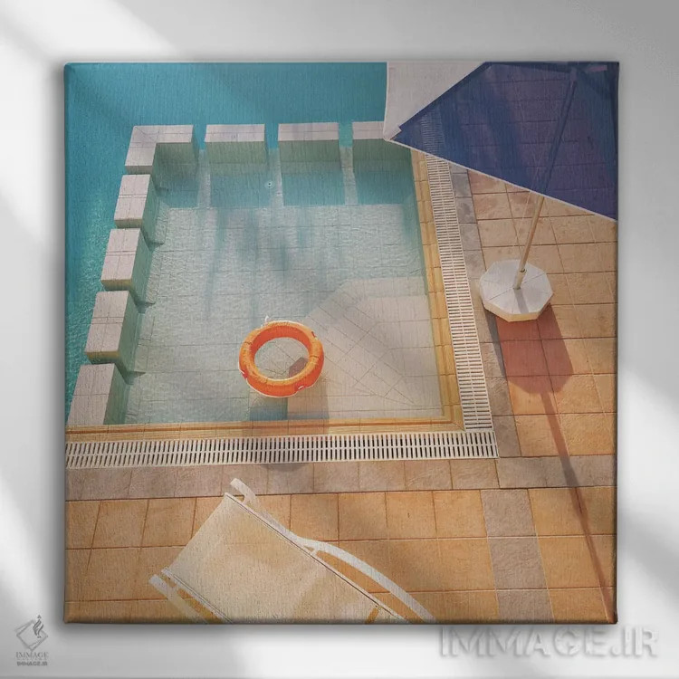 تابلو استخر شنا اثر کاسیا بک - نمای روبهرو روی دیوار