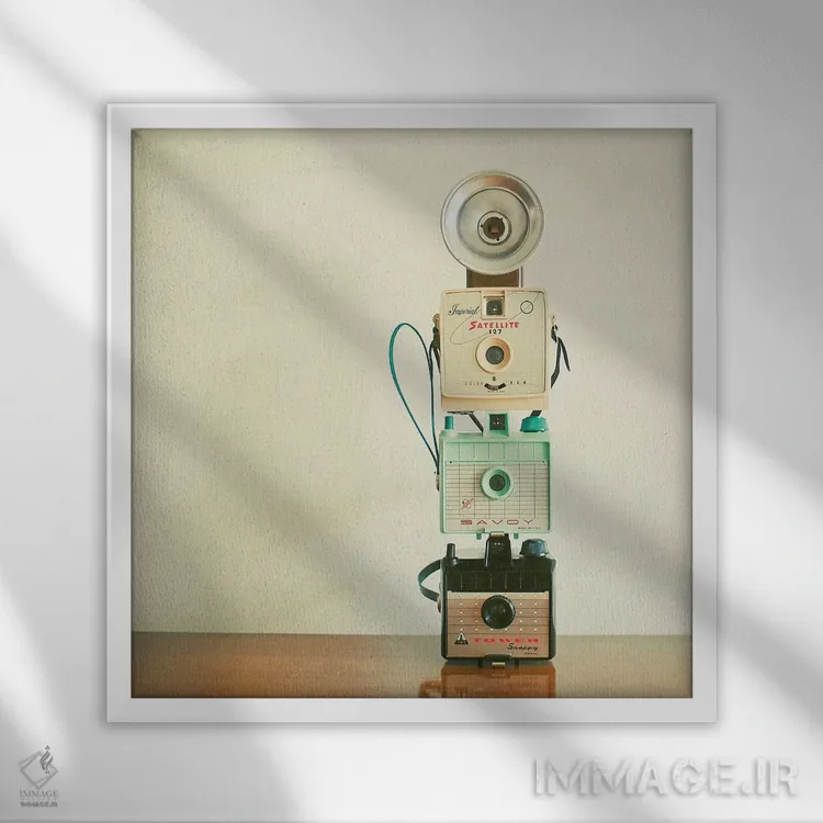 تابلو برج دوربینها اثر کاسیا بک - نمای قابدار سفید