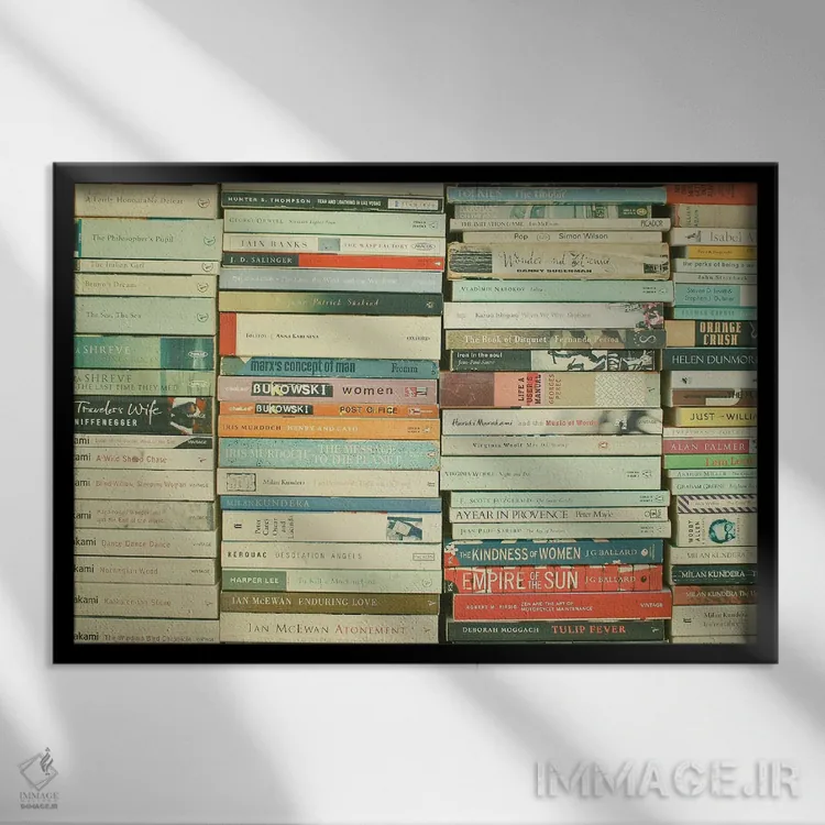 تابلو چشمانداز کرم کتاب اثر کاسیا بک - نمای قابدار مشکی