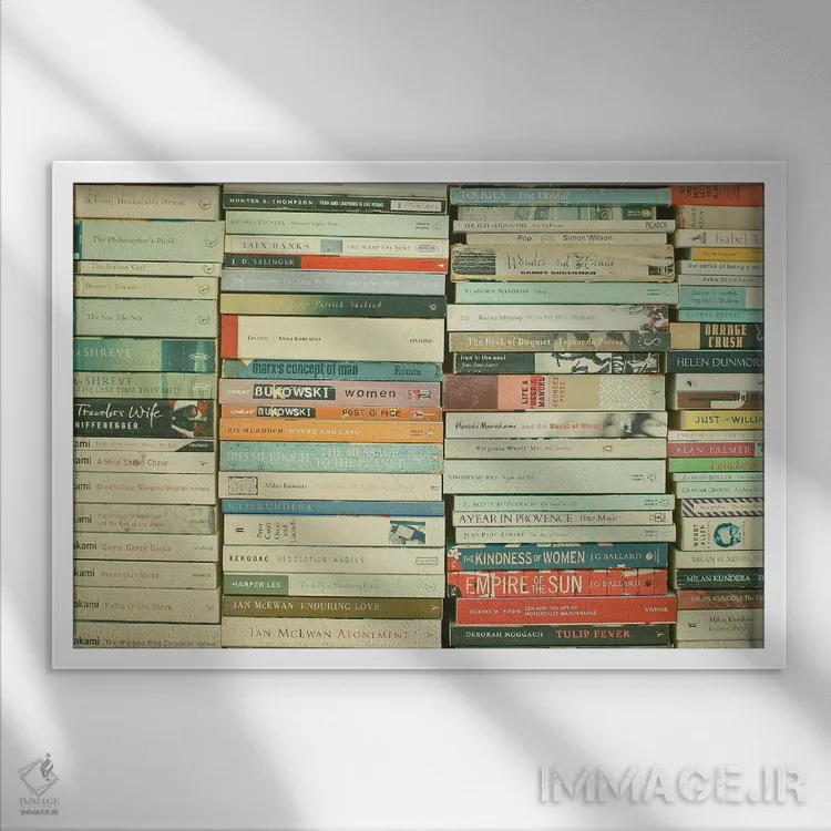 تابلو چشمانداز کرم کتاب اثر کاسیا بک - نمای قابدار سفید