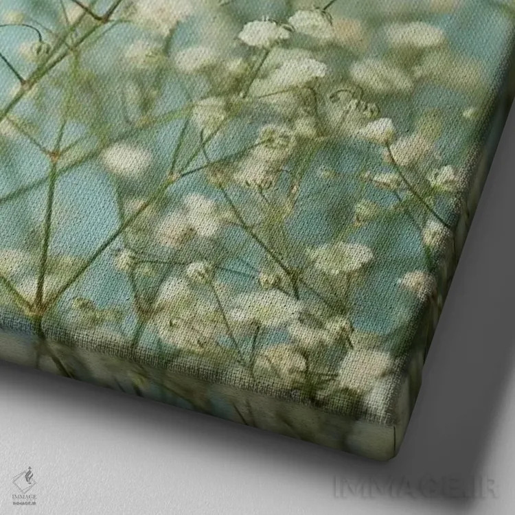 تابلو آبی کمرنگ اثر کاسیا بک - نمای نزدیک بافت بوم