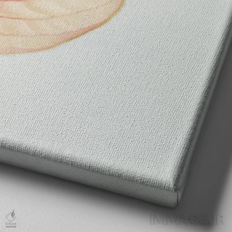 تابلو آراملایلی هلوئی (گل کالا لیلی با رنگ هلوئی) اثر کاسیا بک - نمای نزدیک بافت بوم